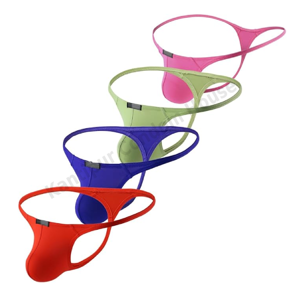 Men's Ice Silk Thongs Underwear Tagless Lingerie Bikini Underwear Low_139