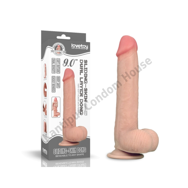 9'' Sliding Skin Dual Layer Dildo -LV317003