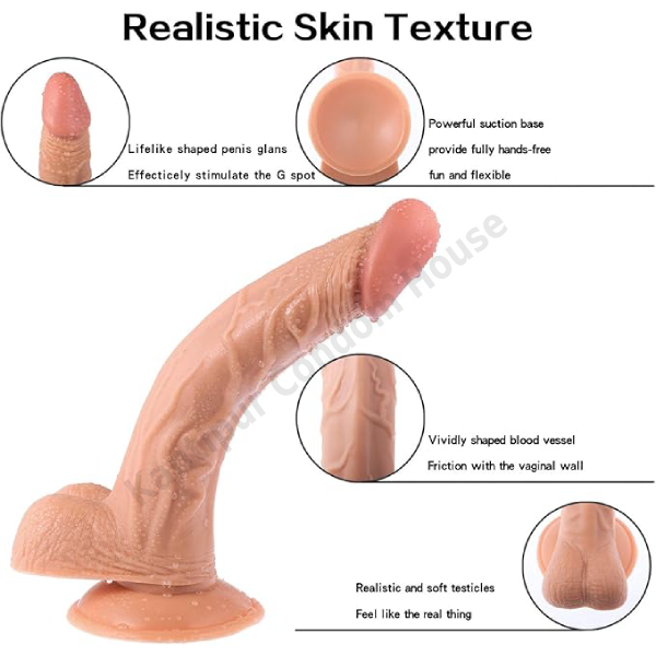 9'' Curved Suction Cup Dildo (Non Vibration)