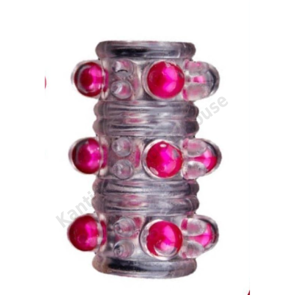 Textured Silicone Stimulation Half Sleeve with Beads