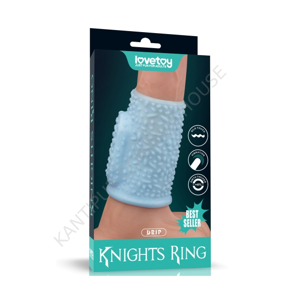 Vibrating Drip Knights Ring (Blue) -LV343122